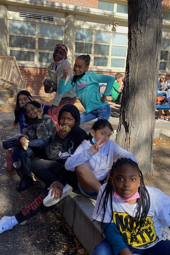 Students posing outside