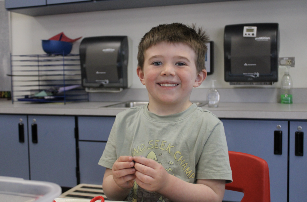 student in classroom