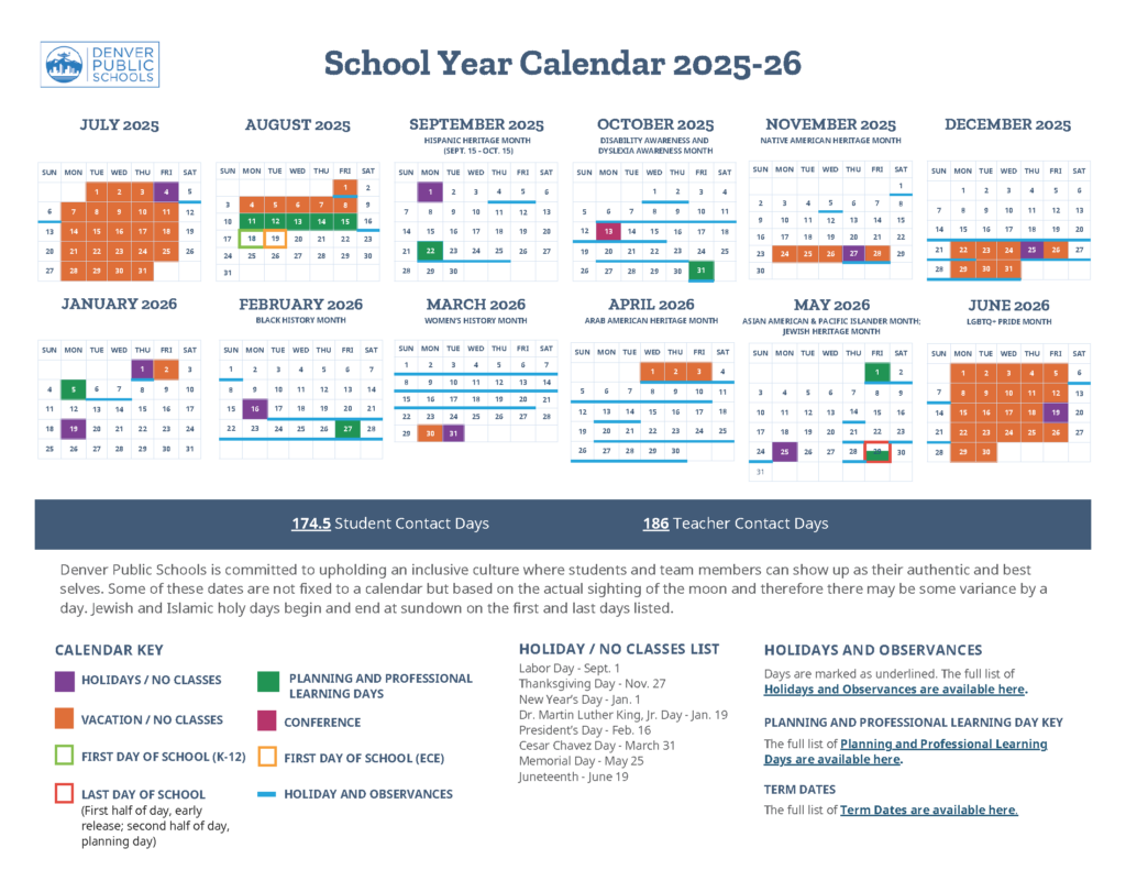 School year calendar